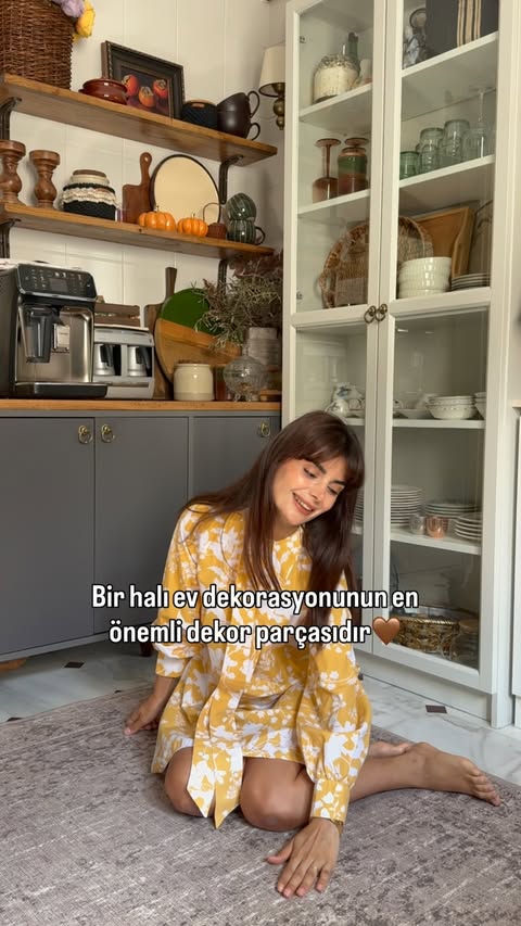 Natural Kahve Akrilik Saten Bambu Halı - Parlak Yüzey | Şölen Halı